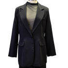 Conjunto negro Albano's con chaqueta y top de tul brillante