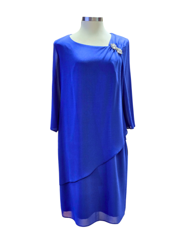 Vestido azul elegante con broche Zsa-Zsa talla 46 para mujer eventos