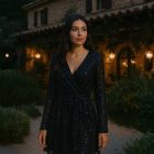 Vestido negro con lentejuelas Albano's para eventos especiales y bodas