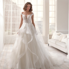 Vestido de novia JOA2079 en tul y encaje, corte princesa